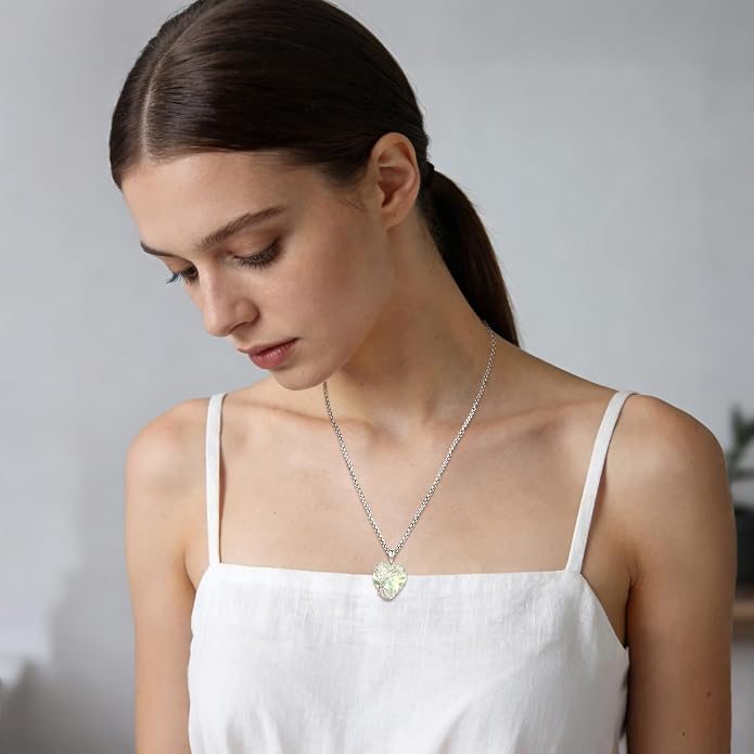 Eusense Tree of Life Necklace for Women White Gold Plated Copper Moonstone/Turquoise/Black Onyx/Crystal Birthstone Pendant Jewelry Gifts for Women Men
