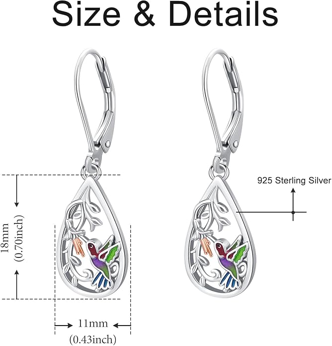 Odinstone 925 Sterling Silver Earrings Tree of Life Teardrop Moonstone Dangle Drop Leverback Earrings for Women