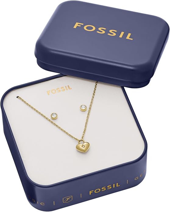 Fossil Women's Gold-Tone Stainless Steel Pendant Chain Necklace for Women