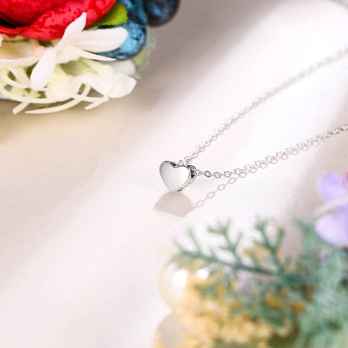 EVER FAITH Jewelry Gift 925 Sterling Silver Tiny Triangle Moon Star Dainty Heart Pendant Choker Necklace for Women