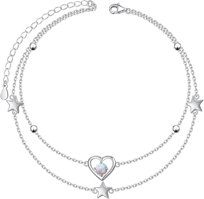Anklets for Women 925 Sterling Silver Blue Evil Eye Infinity Butterfly Adjustable Multilayer Layered Summer Beach Ankle Bracelet Foot Chain Jewelry for Women