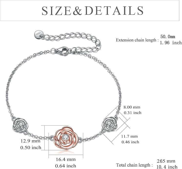 CRMAD Moonstone Moon/Star/Daisy/Turquoise/Rose Flower/Cat/Star/Hecate/Airplane/Pearl/Chakra/Rose Pearl/Butterfly/Wave/Starfish Anklet for Women Sterling Silver Anklet Irish Jewelry