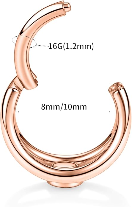 316L Surgical Steel Septum Clicker Ring Nose Ring Hoop Sleeper Hoop Earring Helix Rook Conch Cartilage Daith Tragus Earrings Lobe Nose Piercing Jewelry for Women