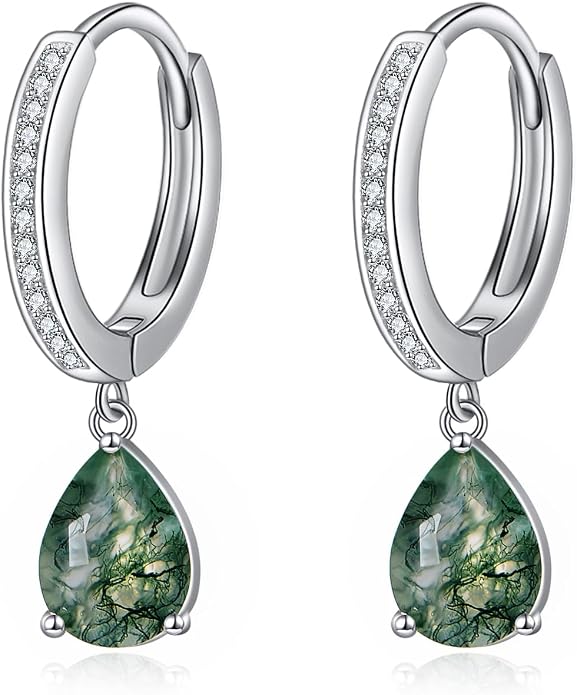 VONALA Dangle Earrings 925 Sterling Silver Opal Larimar Lapis Sapphire Turquoise Moss Agate Crystal Dangling Earrings Jewelry Gift for Women