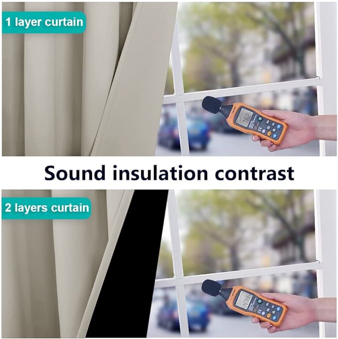 NICETOWN Natural 100% Blackout Lined Curtains, 2 Thick Layers Completely Blackout Window Treatment Panels Thermal Insulated Drapes for Kitchen (1 Pair, 42" Width x 63" Length Each Panel)