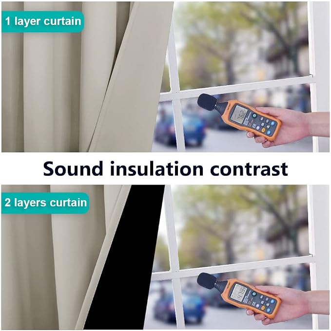 NICETOWN Natural 100% Blackout Curtains for Windows, Super Heavy-Duty Black Lined Total Darkness Drapes for Bedroom, Privacy Assured Window Treatment for Patio (Pack of 2, 52 inches W x 108 inches L)