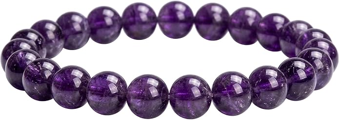 Natural Gemstone Bead Bracelet for Women – Healing Crystal Reiki Bracelet, Handmade Spiritual Protection Jewelry, Energy Stone Stretch Bracelet Gift for Women & Girls