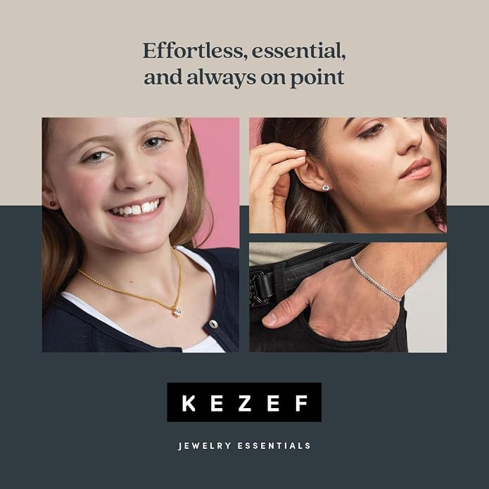 KEZEF 925 Sterling Silver Box Chain Necklace for Women & Men, 0.7mm Thin Chain Necklace, Available in Sterling Silver, Gold Plated & Rose Gold Plated Finishes, Made in Italy