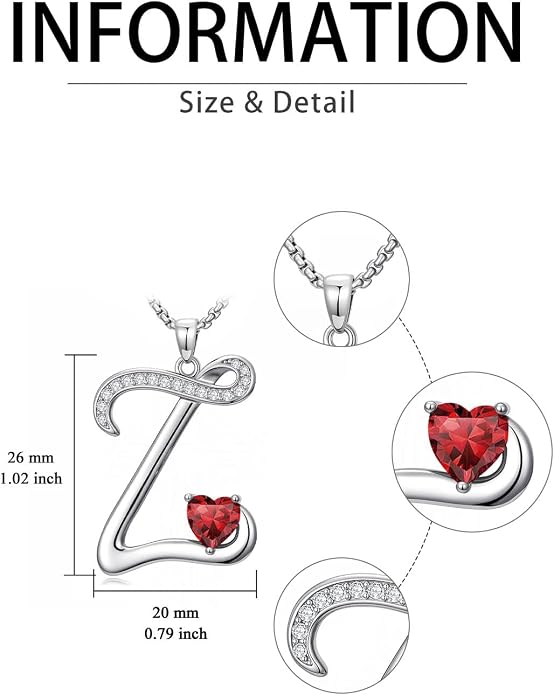Birthday Gifts for Women Alphabet A to Z Initial Birthstone Pendant Necklaces for Women - 18k White Gold Plated Personalized Name Jewelry Anniversary Graduation Gifts for Wife Her Daughter Girlfriend(with Gift Box)