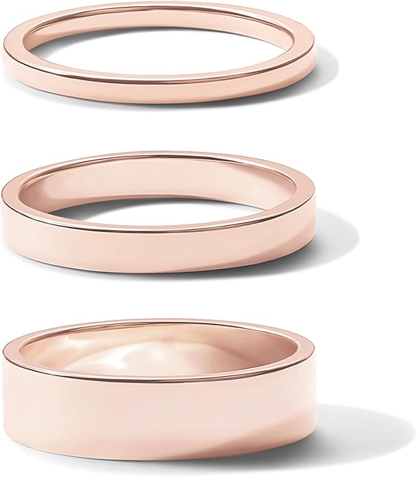 PAVOI 18K Gold Plated 3 Rings Set | Gold Stacking Rings for Women | Stacking Ring Set