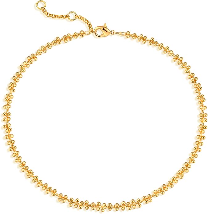 MEVECCO Anklet for Women Gold Chain 14K Gold Plated Dainty Boho Beach Summer Simple Foot Jewelry Ankle Bracelet