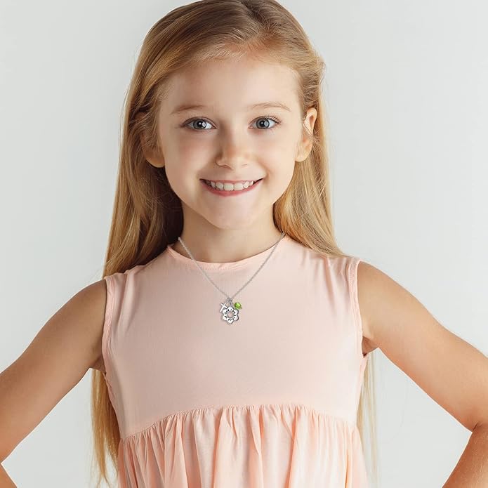 AOBOCO 925 Sterling Silver I Am a Child of God Daisy Necklace Jewelry Birthday Birthday Baptism Communion Gifts for Girls
