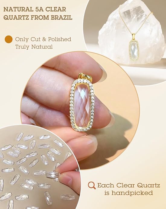 Natural Gemstone New Beginnings Birthday Graduation Gifts 925 Silver Jewelry Plated with 18K Gold Protection Necklace for Women