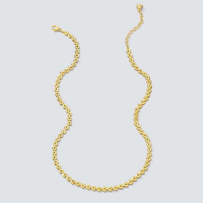 Dremmy Studios Dainty Gold Choker Necklace for Women 14K Gold Plated Coin Disc Figaro Layered Beaded Flat Mariner Sideways Cross Wishbone Link Clavicle Necklaces