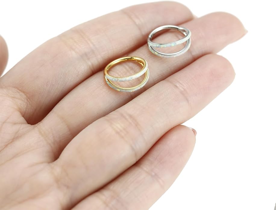 316L Surgical Steel Septum Clicker Ring Nose Ring Hoop Sleeper Hoop Earring Helix Rook Conch Cartilage Daith Tragus Earrings Lobe Nose Piercing Jewelry for Women