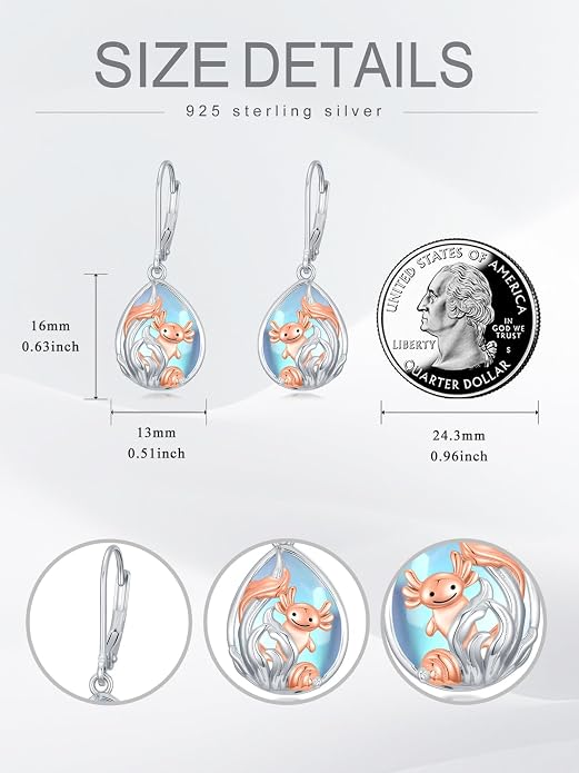 Dorunmo Moonstone Dangle Drop Earrings s925 Sterling Silver Leverback Earrings Filigree Moonstone Jewelry Birthday Gifts for Women