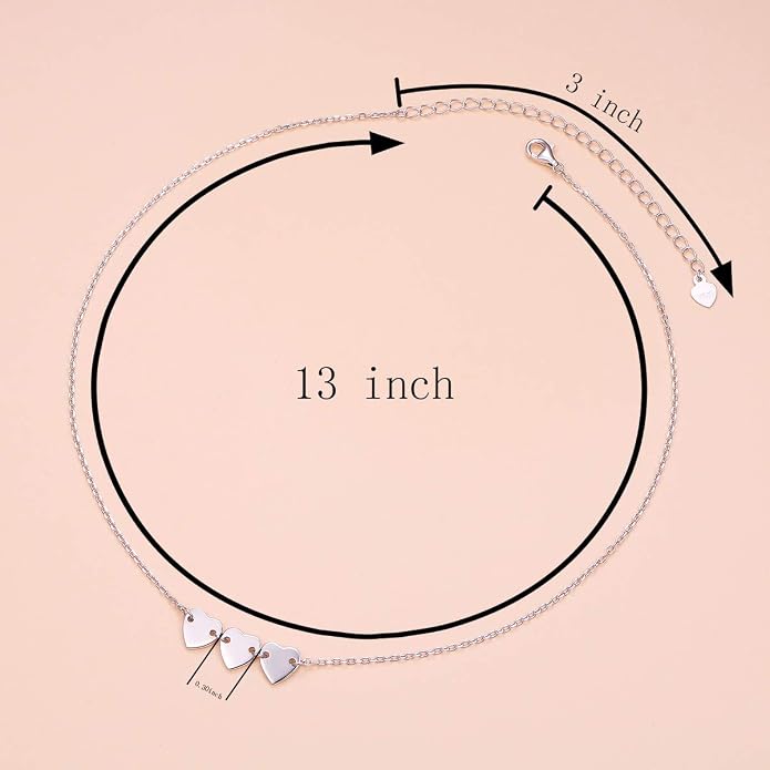 DAOCHONG S925 Sterling Silver Choker Short Necklace Pendant for Women Jewelry Gift