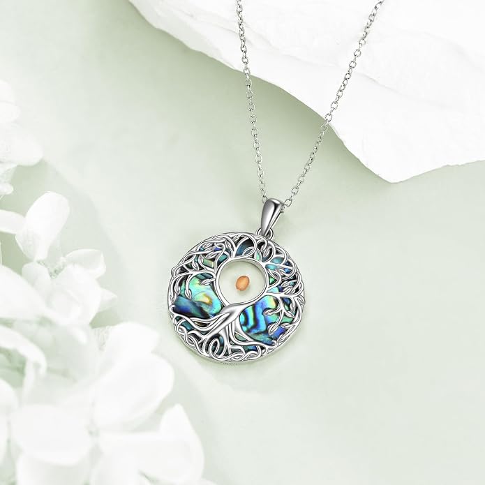 YFN Tree of Life Necklace Sterling Silver Celtic Knot Tree Pendant Jewelry Gifts for Women Men