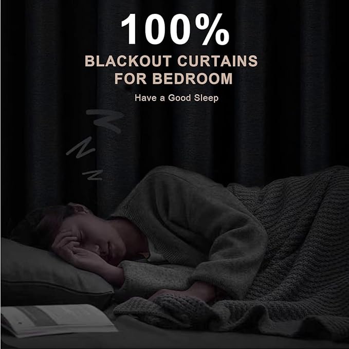 INOVADAY 100% Blackout Sliding Door Curtains, Extra Wide Curtains for Sliding Glass Doors, Back Tab/Rod Pocket Sliding Glass Door Curtains, Thermal Insulated Window Drapes - Black, W102 X L84