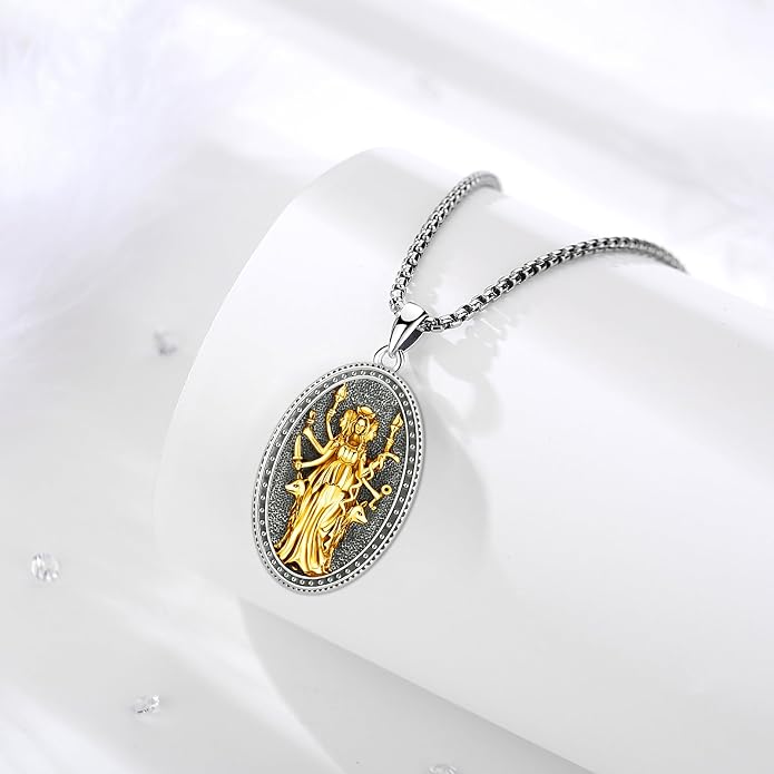 Pentagram/Celtic Knot/Witches Knot/Santa Muerte/Triple Moon Goddess/Baphomet/Hecate Necklace Sterling Silver Magic Wiccan Amulet Pagan Jewelry for Women Men