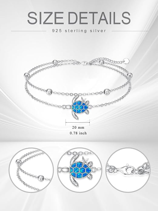 Dorunmo 925 Sterling Silver Anklet Bracelet Mother’s Day Birthday Jewelry Gifts for Women Wife Girlfriend Mom Her