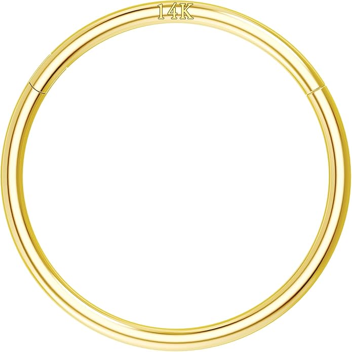 COCHARM 14K Solid Gold 18g/16g Nose Rings 16G Septum Rings Yellow Gold Tragus Helix Cartilage Conch Earring Hoops 18 Gauge Piercing Hoop