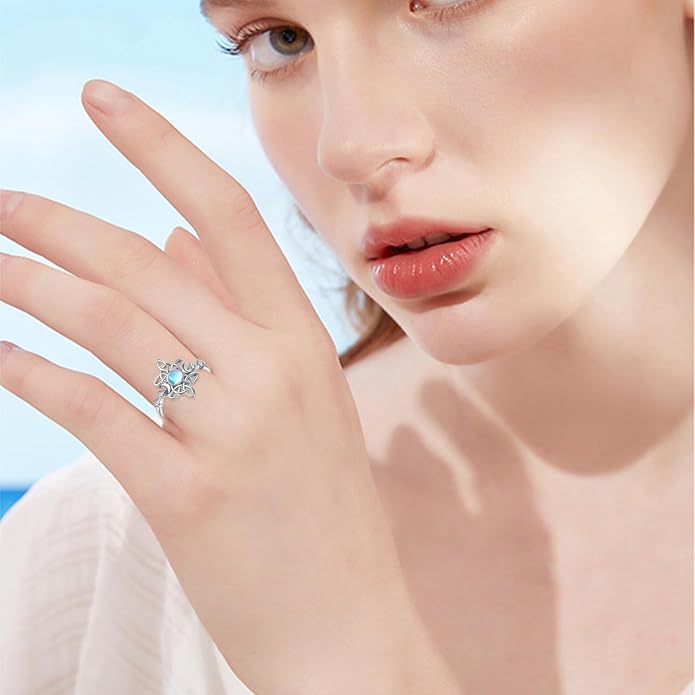Witches Knot Ring 925 Sterling Silver Witch Rings Good Luck Irish Pagan Celtic Knot Wiccan Jewelry Gifts for Women