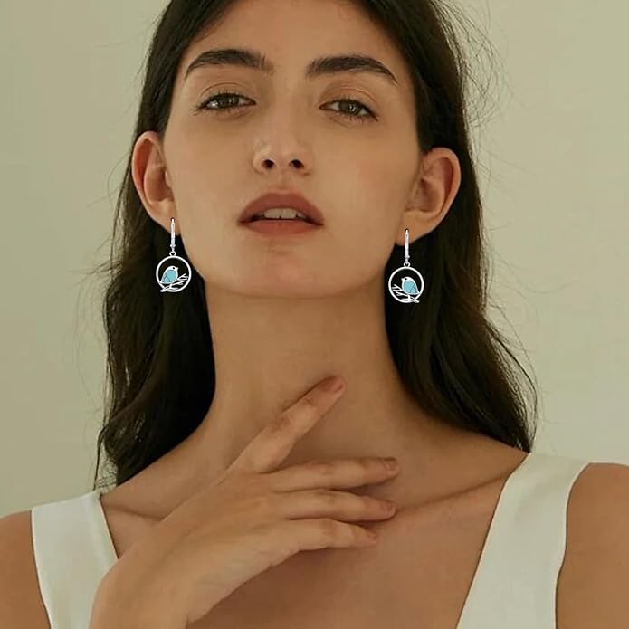 Aniu Tree of Life Earrings for Women Turquoise Malachite Teardrop Dangle Earrings for Women Sterling Silver Anniversary Birthday Drop Dangle Earrings Jewelry Gifts