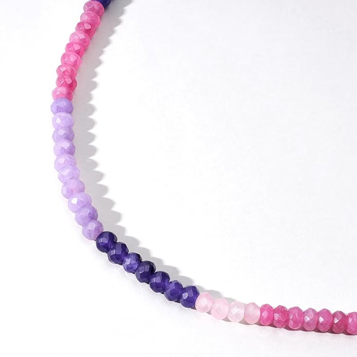 KELORIS PATH Beaded Necklace for Women, Colorful Gemstone Boho Bead Choker for Beach, Trendy Summer Natural Stone Jewelry Gifts