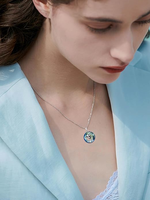 TOUPOP Sterling Silver Tree of Life Hummingbird/Dragonfly/Owl/Panda Necklace Crystal Bird Jewelry Birthday Christmas Valentines Day Gifts for Her Girlfriend Mom