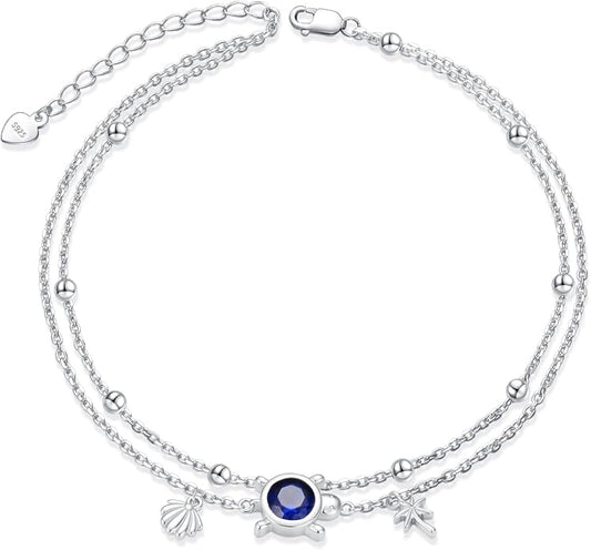 Dorunmo 925 Sterling Silver Anklet Bracelet Mother’s Day Birthday Jewelry Gifts for Women Wife Girlfriend Mom Her