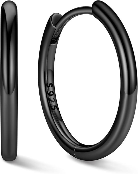 ChicSilver Sterling Silver Hoop Earrings for Women Hypoallergenic 925 Sterling Silver Huggie Earrings for Women Dainty Earring (8/10/12/14/16/18/20MM)