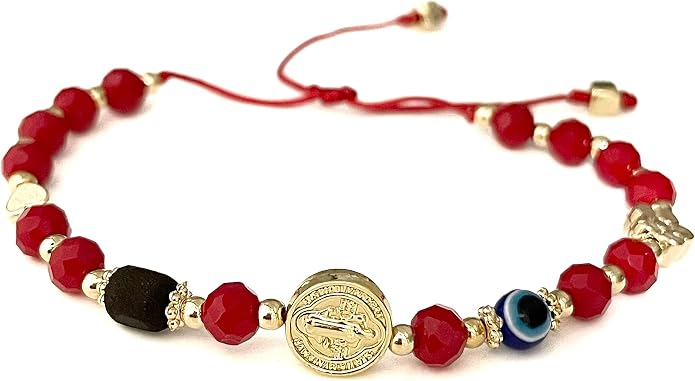 SIFRIMANIA Positive Energy Evil Eye Talisman Genuine Azabache Red Adjustable Protection Bracelet for Women