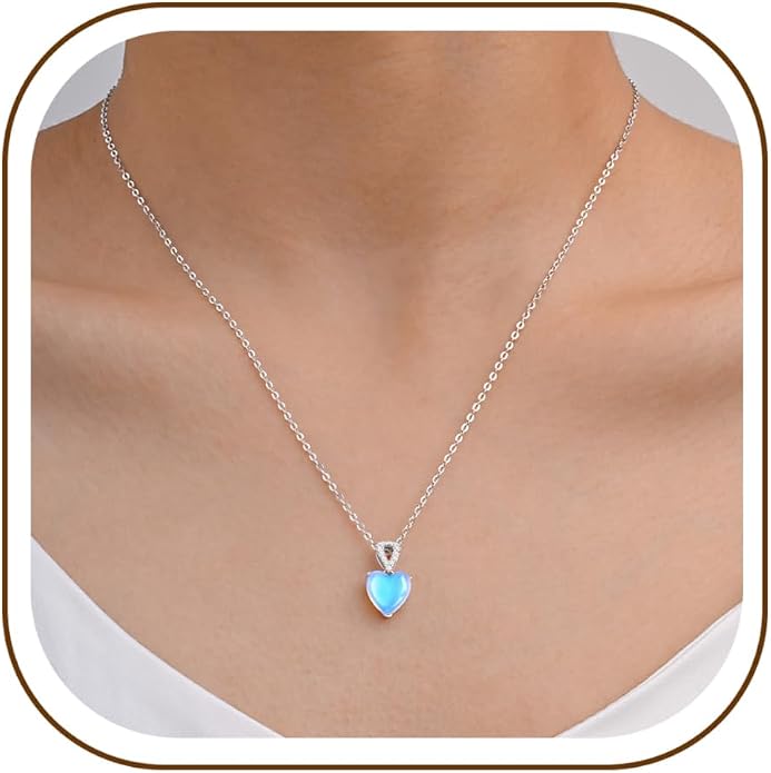 925 Sterling Silver Moonstone Necklace New Beginnings, Graduation Gifts, Created Moonstone Jewelry June Birthstone Necklace for Women, Inspirational Birthday Graduation Gifts for Friend Sister Daughter Mom