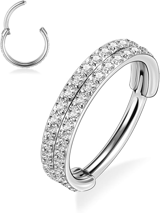 316L Surgical Steel Septum Clicker Ring Nose Ring Hoop Sleeper Hoop Earring Helix Rook Conch Cartilage Daith Tragus Earrings Lobe Nose Piercing Jewelry for Women