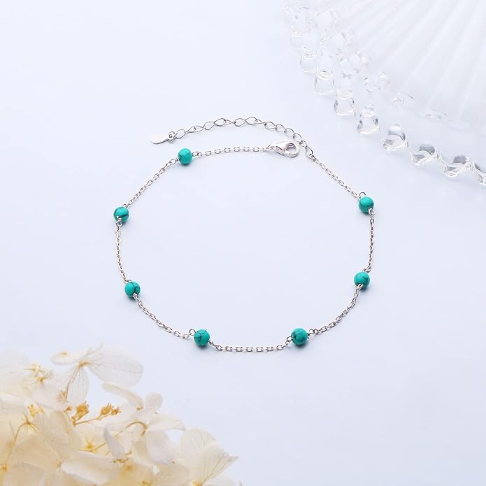 Yearace Anklet for Women S925 Sterling Silver Adjustable Foot Beaded Chain Lotus Flower Claddagh Dragonfly Witches Knot Ankle Bracelet Summer Beach Anklets Jewelry Gift