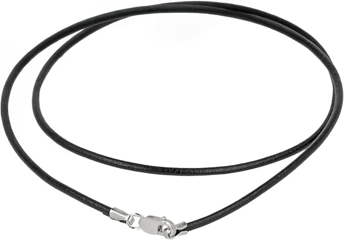 The Beadsmith Greek Leather Necklaces – Black, 16” in Length, Assembled with Sterling Silver Lobster Clasp, 12-Pack