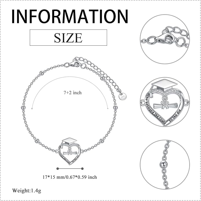 VONALA Witches Knot/Compass/Dragonfly/Clover Bracelet Sterling Silver Adjustable Charm Bracelet Summer Beach Foot Chain Jewelry for Women Gifts