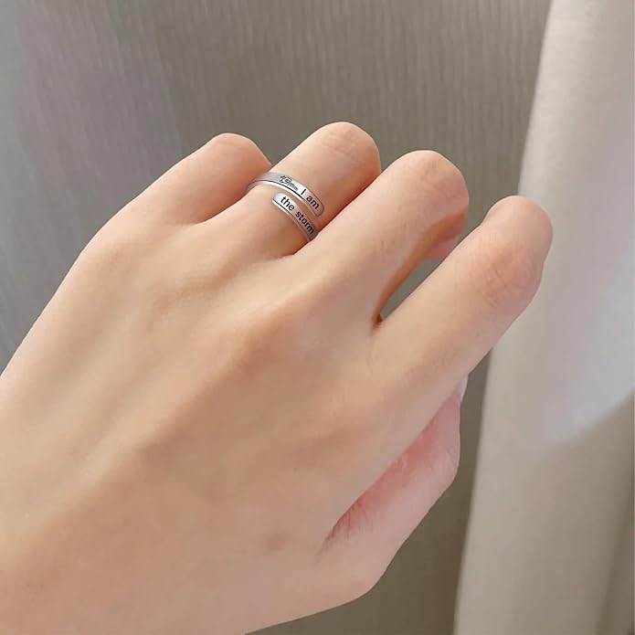Silver Adjustable Ring Inspirational Jewelry S925 Sterling Wrap Open Ring for Women