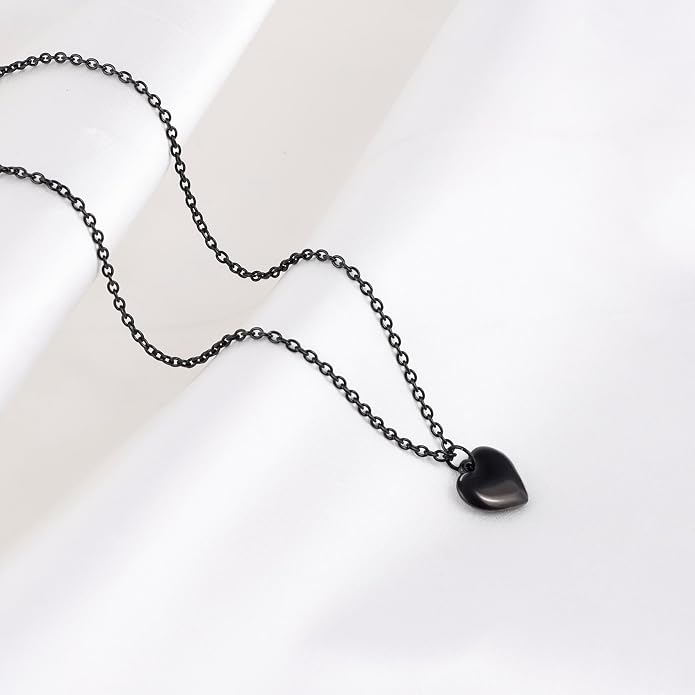 Milakoo Stainless Steel Pendant Necklace for Women Heart Charms Link Chains 23" Length Lobster Clasp