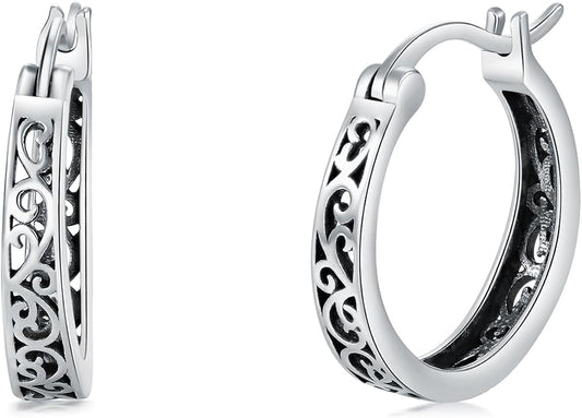 Sterling Silver Hoop Earrings Small Hoop Sun/Leaf/Triangle Huggie Earrings for Women Hypoallergenic