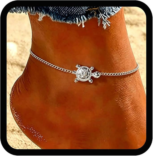 Yalice 925 Sterling Silver Ankle Bracelets for Women Dainty 14K Gold Plated Anklets Set Shiny Waterproof Ankle Chain Cross Beach Foot Jewelry Gifts