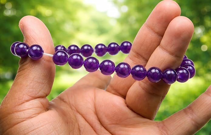 Natural Gemstone Bead Bracelet for Women – Healing Crystal Reiki Bracelet, Handmade Spiritual Protection Jewelry, Energy Stone Stretch Bracelet Gift for Women & Girls