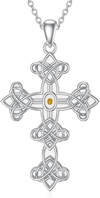 SIMONLY Protection Necklace Sterling Silver Jesus/Virgin Mary/Guadalupe Cross Necklace Mustard Seed Evil Eye Pentagram Amulet Jewelry Christmas Birthday Gifts for Women Men