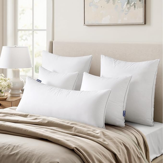 MIULEE 28x28 Euro Pillow Insert -Decorative Throw Pillow with 100% Cotton Cover Square for Sofa Couch
