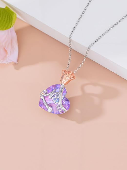 Midari Ocean Necklace 925 Sterling Silver Flamingo Mama Bear Dolphin Penguin Sea Turtle Axolotl Desert Cactus Nautical Rudder Tropical Palm Compass Wave Pendant Boho Jewelry Gifts for Women Men