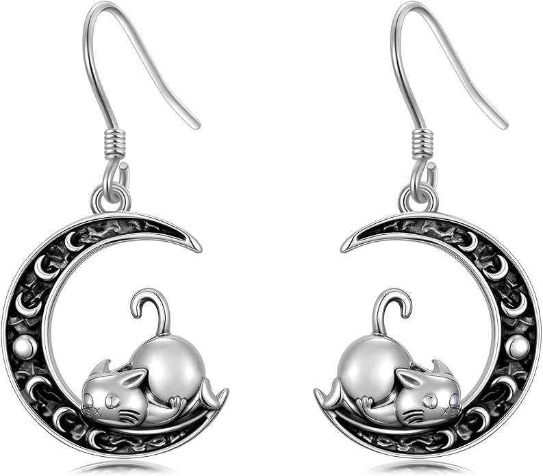 Animal/Leaf/Gothic Dangle Earrings 925 Sterling Silver Animal/Leaf/Gothic Dangle Drop Earrings Easter/Halloween/Christmas Jewelry Gifts for Women Her