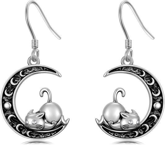 Animal/Leaf/Gothic Dangle Earrings 925 Sterling Silver Animal/Leaf/Gothic Dangle Drop Earrings Easter/Halloween/Christmas Jewelry Gifts for Women Her