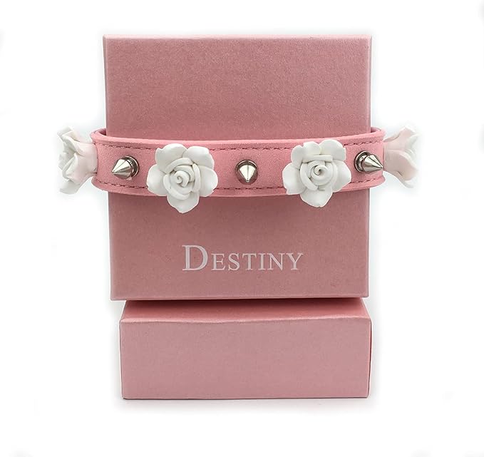 Destiny Love Handmade Rose Flower Choker Collar Necklace Velvet Necklace with Box for Women and Men