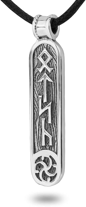 Viking Rune Formula Pendant Necklace for Men Women - 925 Sterling Silver - Norse Nordic Celtic Jewelry - Runes Protection Amulet - Matching Necklaces for Couples - Handmade